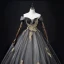 Elegant Chic / Beautiful Black Star Sequins Prom Dresses 2022 Ball Gown Off-The-Shoulder Short Sleeve Backless Appliques Lace Flower Floor-Length / Long