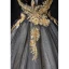 Elegant Chic / Beautiful Black Star Sequins Prom Dresses 2022 Ball Gown Off-The-Shoulder Short Sleeve Backless Appliques Lace Flower Floor-Length / Long