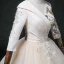 Elegant Champagne Beading Lace Flower Prom Dresses 2022 Ball Gown V-Neck Multi-Colors Sequins 3/4 Sleeve Backless Floor-Length / Long Formal Dresses