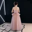 Elegant Pearl Pink Flower Girl Dresses 2019 A-Line / Princess Spaghetti Straps Sleeveless Appliques Lace Beading Floor-Length / Long Ruffle Backless Wedding Party Dresses