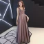 Sexy Black Pearl Pink See-through Evening Dresses  2019 A-Line / Princess V-Neck Sleeveless Appliques Flower Beading Floor-Length / Long Ruffle Backless Formal Dresses