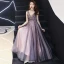 Sexy Black Pearl Pink See-through Evening Dresses  2019 A-Line / Princess V-Neck Sleeveless Appliques Flower Beading Floor-Length / Long Ruffle Backless Formal Dresses