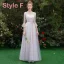Affordable Grey See-through Bridesmaid Dresses 2019 A-Line / Princess Scoop Neck Sash Appliques Lace Floor-Length / Long Ruffle Backless Wedding Party Dresses