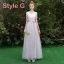 Affordable Grey See-through Bridesmaid Dresses 2019 A-Line / Princess Scoop Neck Sash Appliques Lace Floor-Length / Long Ruffle Backless Wedding Party Dresses