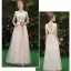 Remise Champagne Transparentes Robe Demoiselle D'honneur 2019 Princesse Ceinture Appliques En Dentelle Longue Volants Dos Nu Robe Pour Mariage