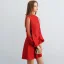 Modest / Simple Burgundy See-through Homecoming Graduation Dresses 2019 A-Line / Princess High Neck Puffy Long Sleeve Short Ruffle Backless Formal Dresses