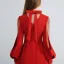 Modest / Simple Burgundy See-through Homecoming Graduation Dresses 2019 A-Line / Princess High Neck Puffy Long Sleeve Short Ruffle Backless Formal Dresses