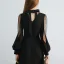 Modest / Simple Burgundy See-through Homecoming Graduation Dresses 2019 A-Line / Princess High Neck Puffy Long Sleeve Short Ruffle Backless Formal Dresses