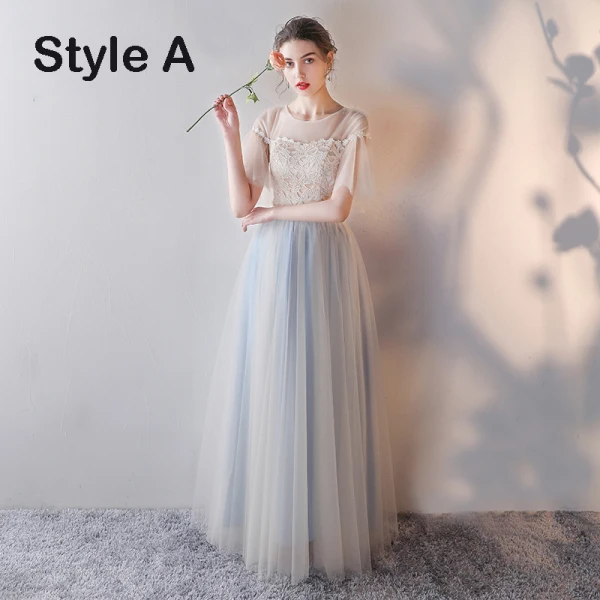 Elegant Champagne Bridesmaid Dresses 2019 A-Line / Princess Sash Appliques Lace Floor-Length / Long Ruffle Backless Wedding Party Dresses