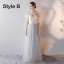 Elegant Champagne Bridesmaid Dresses 2019 A-Line / Princess Sash Appliques Lace Floor-Length / Long Ruffle Backless Wedding Party Dresses