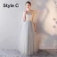 Elegant Champagne Bridesmaid Dresses 2019 A-Line / Princess Sash Appliques Lace Floor-Length / Long Ruffle Backless Wedding Party Dresses
