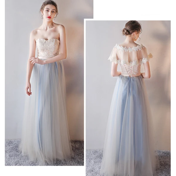 Elegant Champagne Bridesmaid Dresses 2019 A-Line / Princess Sash Appliques Lace Floor-Length / Long Ruffle Backless Wedding Party Dresses