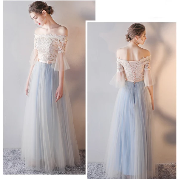 Elegant Champagne Bridesmaid Dresses 2019 A-Line / Princess Sash Appliques Lace Floor-Length / Long Ruffle Backless Wedding Party Dresses