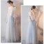 Elegant Champagne Bridesmaid Dresses 2019 A-Line / Princess Sash Appliques Lace Floor-Length / Long Ruffle Backless Wedding Party Dresses