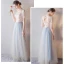 Elegant Champagne Bridesmaid Dresses 2019 A-Line / Princess Sash Appliques Lace Floor-Length / Long Ruffle Backless Wedding Party Dresses