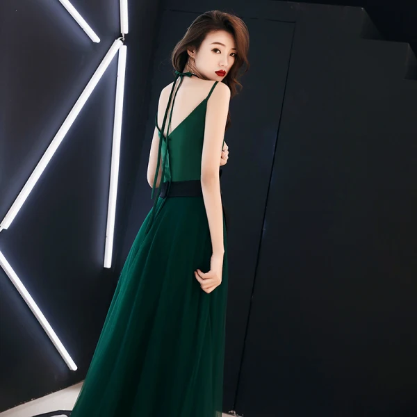 green emerald velvet dress Vintage Long Sleeves Jade Appliques Ruffles Mermaid Evening Dresses,DS –  DSProm
