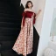 Moderne / Mode Bordeaux Robe De Soirée 2019 Princesse épaules Sans Manches Brodé Fleur Longue Volants Dos Nu Robe De Ceremonie