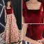 Moderne / Mode Bordeaux Robe De Soirée 2019 Princesse épaules Sans Manches Brodé Fleur Longue Volants Dos Nu Robe De Ceremonie