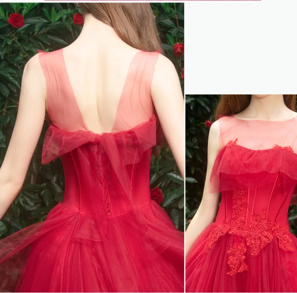 Elegante Rot Brautjungfernkleider 2019 A Linie Applikationen Spitze Perlenstickerei Lange Rüschen Kleider Für Hochzeit