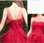 Elegante Rot Brautjungfernkleider 2019 A Linie Applikationen Spitze Perlenstickerei Lange Rüschen Kleider Für Hochzeit
