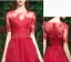 Elegante Rot Brautjungfernkleider 2019 A Linie Applikationen Spitze Perlenstickerei Lange Rüschen Kleider Für Hochzeit