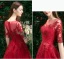 Elegante Rot Brautjungfernkleider 2019 A Linie Applikationen Spitze Perlenstickerei Lange Rüschen Kleider Für Hochzeit