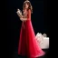 Chic / Beautiful Burgundy See-through Evening Dresses  2019 A-Line / Princess Scoop Neck Long Sleeve Gold Appliques Lace Floor-Length / Long Ruffle Backless Formal Dresses