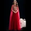 Chic / Beautiful Burgundy See-through Evening Dresses  2019 A-Line / Princess Scoop Neck Long Sleeve Gold Appliques Lace Floor-Length / Long Ruffle Backless Formal Dresses