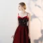 Sexy Bordeaux Robe De Soirée 2018 Empire Bretelles Spaghetti Sans Manches Perle Faux Diamant Brodé Longue Volants Dos Nu Robe De Ceremonie