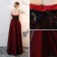 Sexy Bordeaux Robe De Soirée 2018 Empire Bretelles Spaghetti Sans Manches Perle Faux Diamant Brodé Longue Volants Dos Nu Robe De Ceremonie
