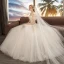 Affordable Ivory Wedding Dresses 2019 A-Line / Princess Off-The-Shoulder Short Sleeve Backless Appliques Lace Beading Floor-Length / Long Ruffle