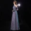 Bling Bling Multi-Colors See-through Evening Dresses  2019 A-Line / Princess Scoop Neck 1/2 Sleeves Glitter Polyester Floor-Length / Long Ruffle Backless Formal Dresses
