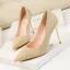 Charmant Gold Glanz Pailletten Brautschuhe 2022 10 cm Stilettos Spitzschuh Hochzeit Pumps Hochhackige