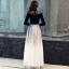 Vintage / Retro Black Gradient-Color See-through Evening Dresses  2019 A-Line / Princess High Neck 3/4 Sleeve Metal Sash Floor-Length / Long Ruffle Formal Dresses