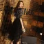 High Low Black Homecoming Graduation Dresses 2019 A-Line / Princess Scoop Neck 1/2 Sleeves Sequins Tassel Asymmetrical Ruffle Formal Dresses