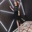 High Low Black Homecoming Graduation Dresses 2019 A-Line / Princess Scoop Neck 1/2 Sleeves Sequins Tassel Asymmetrical Ruffle Formal Dresses