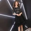 High Low Black Homecoming Graduation Dresses 2019 A-Line / Princess Scoop Neck 1/2 Sleeves Sequins Tassel Asymmetrical Ruffle Formal Dresses