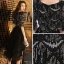 High Low Black Homecoming Graduation Dresses 2019 A-Line / Princess Scoop Neck 1/2 Sleeves Sequins Tassel Asymmetrical Ruffle Formal Dresses