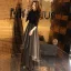 Chic / Beautiful Black Evening Dresses  2019 A-Line / Princess High Neck 1/2 Sleeves Glitter Sequins Floor-Length / Long Ruffle Formal Dresses