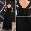 Chic / Belle Noire Transparentes Robe De Soirée 2019 Princesse Encolure Carrée 1/2 Manches Glitter Paillettes Longue Volants Dos Nu Robe De Ceremonie