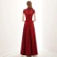 Vintage / Retro Burgundy Dancing Prom Dresses 2021 A-Line / Princess See-through High Neck Short Sleeve Appliques Lace Beading Floor-Length / Long Ruffle Formal Dresses