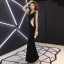 Sexy Noire Transparentes Robe De Soirée 2019 Trompette / Sirène V-Cou Mancherons Perlage Gland Fendue devant Longue Dos Nu Robe De Ceremonie