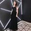 2 Pièces Noire Robe De Soirée 2019 Princesse Col Haut Manches Longues Transparentes Tachetée Tulle Glitter Paillettes Ceinture Longue Volants
