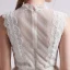 Vintage / Retro Champagne Wedding Dresses 2019 A-Line / Princess High Neck Sleeveless Appliques Lace Sweep Train Ruffle