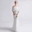 Schlicht Ivory / Creme Spitze Brautkleider / Hochzeitskleider 2019 Meerjungfrau Off Shoulder 1/2 Ärmel Rückenfreies Sweep / Pinsel Zug Rüschen
