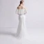 Schlicht Ivory / Creme Spitze Brautkleider / Hochzeitskleider 2019 Meerjungfrau Off Shoulder 1/2 Ärmel Rückenfreies Sweep / Pinsel Zug Rüschen