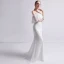 Schlicht Ivory / Creme Spitze Brautkleider / Hochzeitskleider 2019 Meerjungfrau Off Shoulder 1/2 Ärmel Rückenfreies Sweep / Pinsel Zug Rüschen
