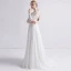 Moderne / Mode Ivoire Chiffon Transparentes Robe De Mariée 2019 Gaine / Ajustement Encolure Carrée Gonflée Manches Longues Train De Balayage Volants