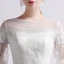 Moderne / Mode Ivoire Chiffon Transparentes Robe De Mariée 2019 Gaine / Ajustement Encolure Carrée Gonflée Manches Longues Train De Balayage Volants