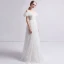 Elegant Ivory Beach Wedding Dresses 2019 A-Line / Princess Spaghetti Straps Short Sleeve Backless Appliques Lace Floor-Length / Long Ruffle